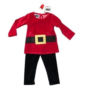 Mud pie 2 piece Christmas velveteen outfit